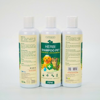 HERBI SHAMPOO PET – VB Pharna sữa tắm thảo dược cho thú cưng chó, mèo chai 250ml