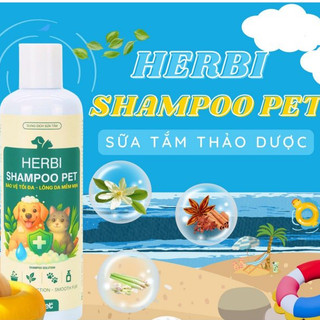 HERBI SHAMPOO PET – VB Pharna sữa tắm thảo dược cho thú cưng chó, mèo chai 250ml