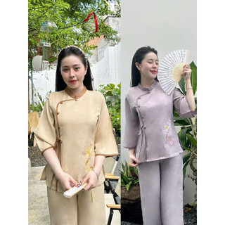 LTụ Nơ An Phối Vải ẤnĐộ Cao Cấp Nữ ## An Vạc Áo# Đồ Lam Đi Chùa
