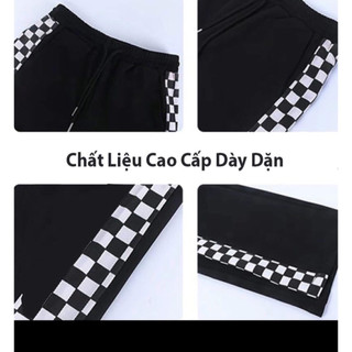 quần caro  ống rộng