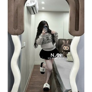 Áo Len Dài Tay Nữ Sweater Họa Tiết Basic QCCC Cao Cấp