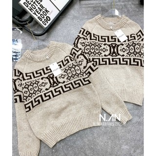Áo Len Dài Tay Nữ Sweater Họa Tiết Basic QCCC Cao Cấp