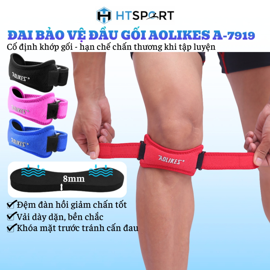 Đai Bảo Vệ Đầu Gối Aolikes A-7919, Bó Gối Thể Thao Tránh Chấn Thương Tập Gym Chạy Bộ Bóng Đá