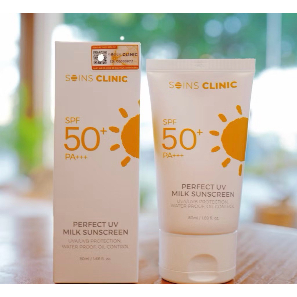 Kem chống nắng soins clinic perfect UV milk sunscreen 50ml - hạn 2028 Hàn Quốc  IS187