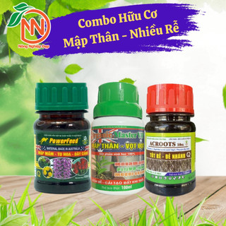 Combo Hữu Cơ Mập Thân, Nhiều Rễ - Powerfeed - Master Vip - Acroots | Phân Bón hữu Cơ