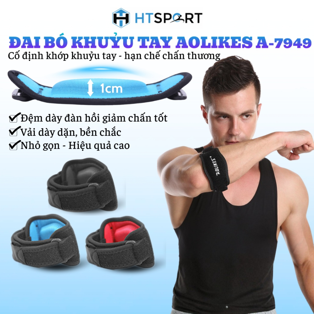 Đai Bó Cơ Bảo Vệ Khuỷu Tay Aolikes A-7949, Băng Quấn Tránh Chấn Thương Thể Thao Tennis Tập Gym