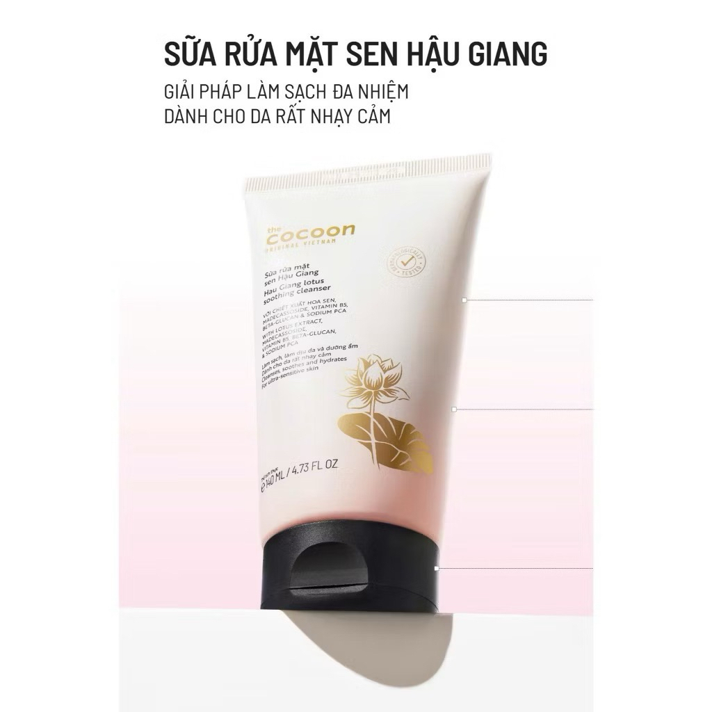 [Tặng mood rửa mặt ]Sữa rửa mặt Cocoon Sen Hồng Dịu Nhẹ – Làm Sạch & Dưỡng Ẩm Da