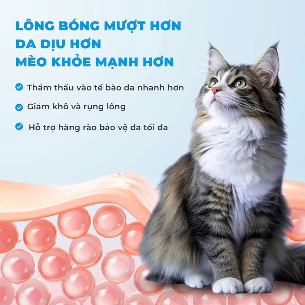 Hạt Cho Mèo MRVET E1 Nuôi Dưỡng Lông Chuyên Sâu Từ Dầu Cá Tinh Khiết, 80% Đạm Động Vật, Gói 1KG