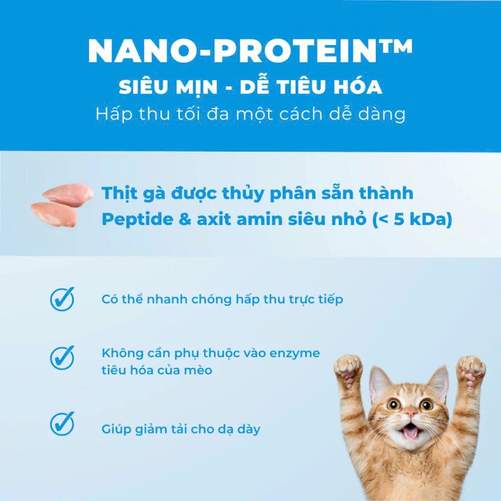 Hạt Cho Mèo MRVET E3 Công Thức Protein Siêu Mịn, Chăm Sóc Hệ Tiêu Hóa Nhạy Cảm, Gói 1KG