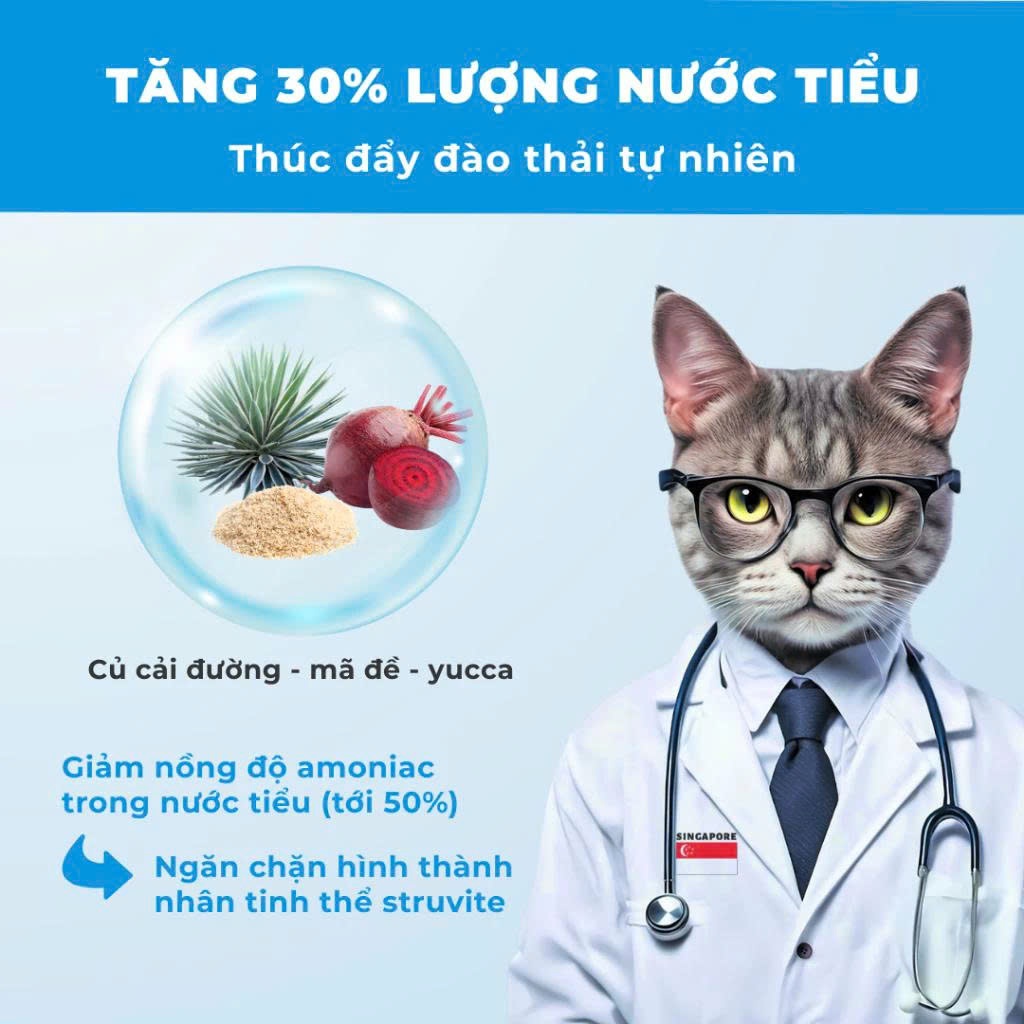 Hạt Cho Mèo MRVET E2 Chăm Sóc Tiết Niệu Đa Chiều, 80% Đạm Động Vật Cao Cấp, Gói 1KG