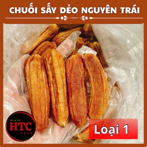 Chuối xiêm sấy dẻo không đường nguyên trái loại 1 thơm mềm dẻo ngọt dịu, ăn vặt healthy, HTC Food