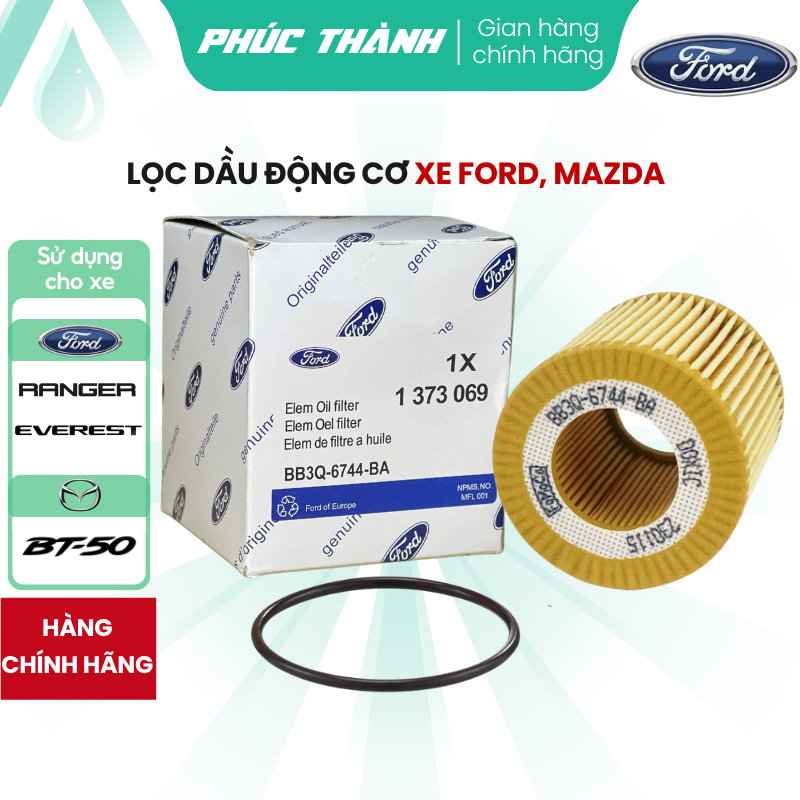 Lọc Nhớt, Lọc Dầu Động Cơ Xe FORD Ranger, Everest; MAZDA BT50 (Mã: BB3Q6744BA)