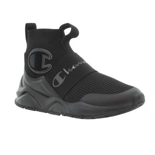 Giày sneaker cao cổ Champion thời trang bigsize nam nữ cao cổ chun full đen black siêu êm nhẹ, giày sục cao cổ cao cấp