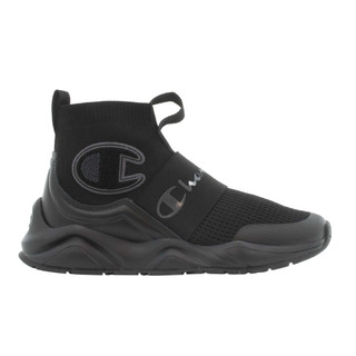 Giày sneaker cao cổ Champion thời trang bigsize nam nữ cao cổ chun full đen black siêu êm nhẹ, giày sục cao cổ cao cấp