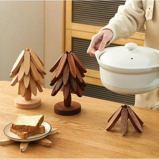 Miếng Lót Nồi Cách Nhiệt Bằng Gỗ Tre, Chống Trơn Trượt, Chịu Nhiệt Tốt -TotoMoo.homedecor