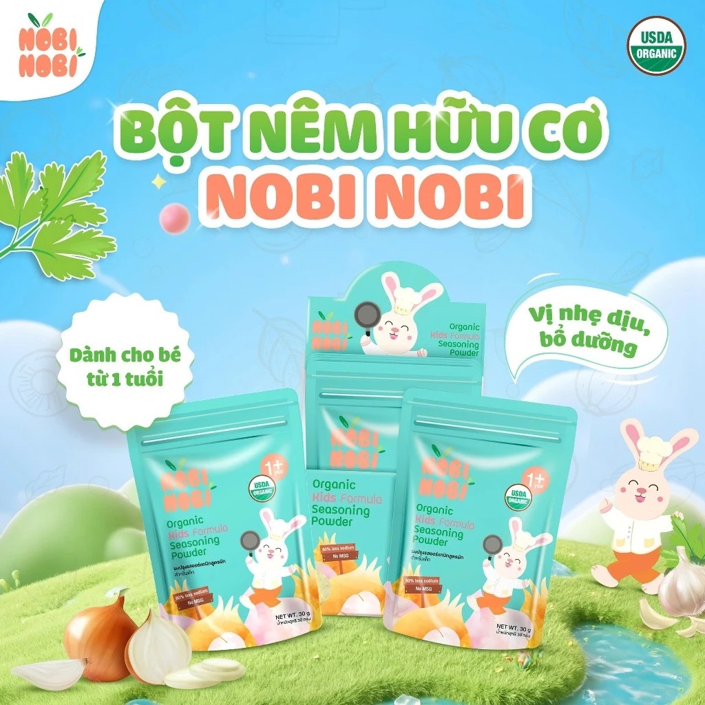 Bột nêm hữu cơ Nobi Nobi (Từ 12 tháng tuổi) gói 30g