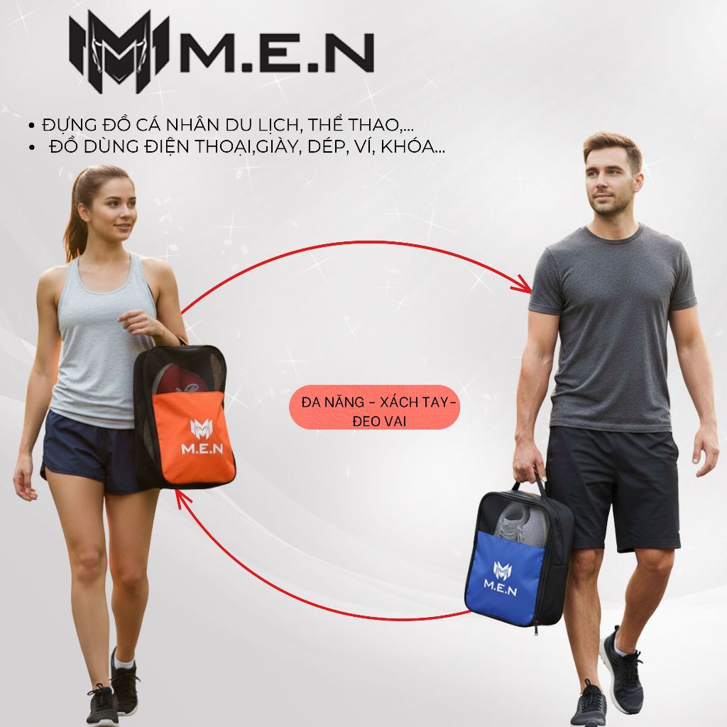 Túi đựng giày unisex thể thao KT1-Men-MK01 khoá tiện ích treo xe chịu lực 20kg siêu vip [GIÁ SỐC]