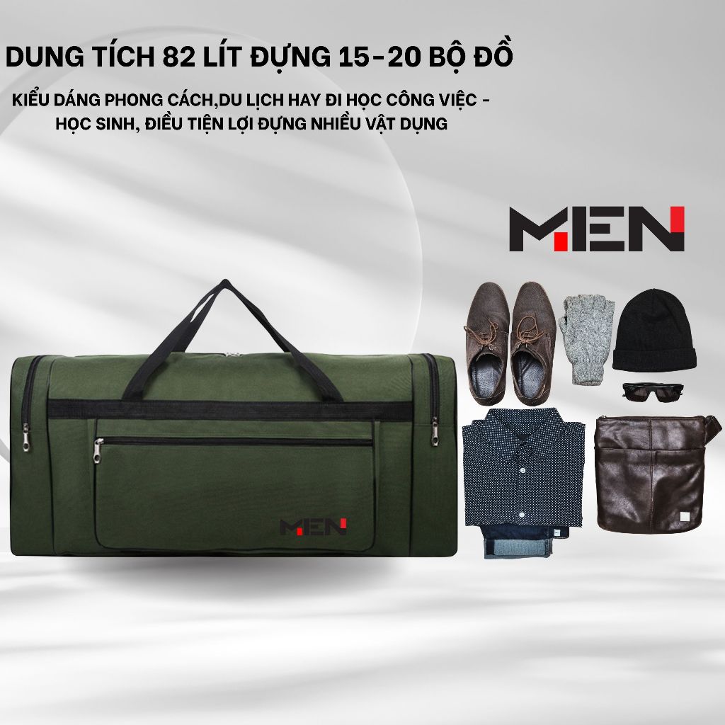 Túi trống du lịch 82CM Beslin M.E.N đen xanh [CHẤT LƯỢNG]