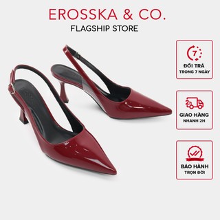 EROSSKA - Giày cao gót nữ mũi nhọn trơn kiểu dáng đơn giản màu đỏ 8cm - EH055