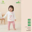 AMI0420 - Bộ Điều Hoà Dài Tay Sweet Bunny Anminaza Vải Sợi Tre Mềm Mịn Cho Bé Gái 6-16kg