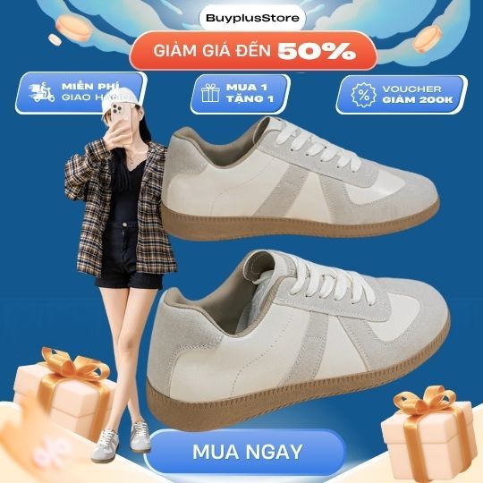 Giày thể thao Nữ Giày Trắng Dexun Thoáng Khí Mẫu Mới 2025 Đế Bằng chống trơn Dễ Phối đồ D02