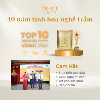 Nhang trầm hương tự nhiên cao cấp TRACY GIFTS nguyên chất ít khói thơm dịu nhẹ tự nhiên hộp 100 nén