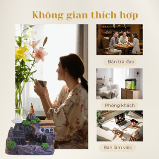 Thác khói trầm hương tiểu cảnh TRACY GIFTS chảy khói ngược thư giãn thiền định