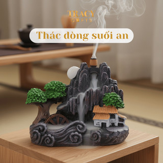 Thác khói trầm hương tiểu cảnh TRACY GIFTS chảy khói ngược thư giãn thiền định