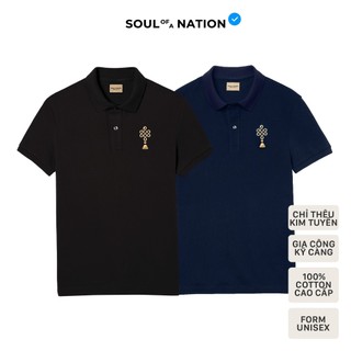 Áo Polo Nam/Nữ Unisex có cổ Basic THÊU KIM TỴ ĐỒNG TÂM vải cá sấu Pique Cotton, chỉn chu, sang trọng - SOUL OF A NATION
