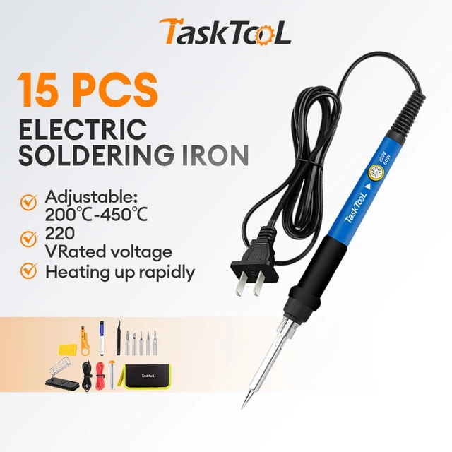 Mỏ hàn thiếc điều chỉnh nhiệt độ,máy hàn chì mini, mỏ hàn 60w 220v và phụ kiện, thiếc hàn TasKTooL