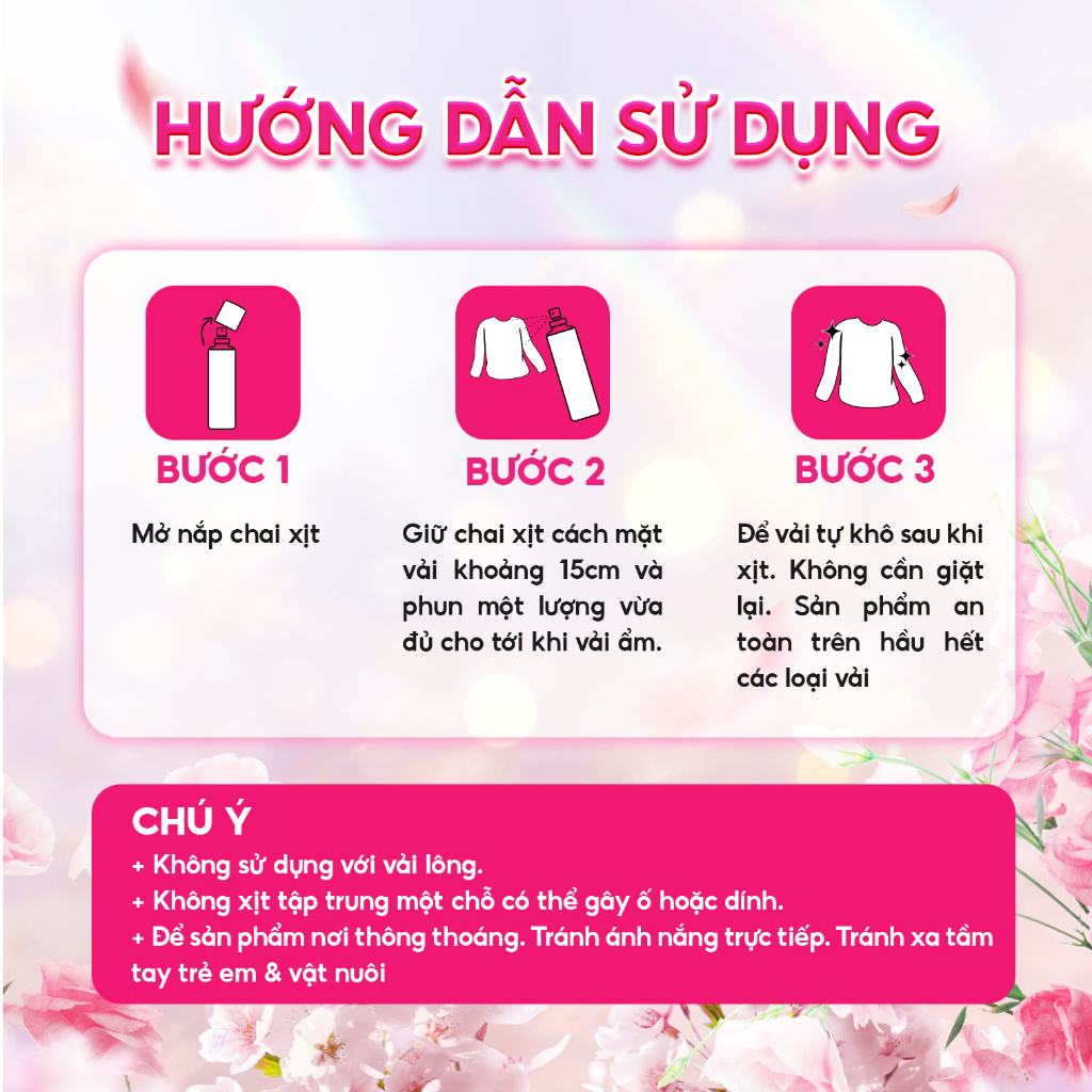 Xịt thơm vải Lovenose chiết xuất tinh dầu thiên nhiên thơm mát khử mùi hôi, hương thơm lâu dài