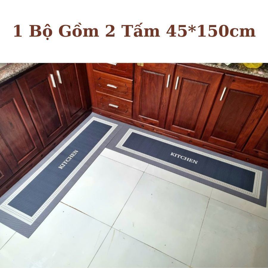 Thảm Lau Chân Trải Sàn Nhà Bếp Nhà Tắm Phòng Khách Silicon  Kích Thước Lớn 45*150cm