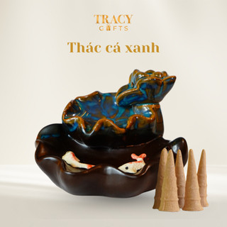 Thác khói xông trầm hương gốm sứ TRACY GIFTS chảy khói ngược thanh lọc không gian