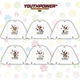 Áo Thun Tay Dài YOUTHPOWER I LOVE DOG Unisex Cotton 250gsm Cổ Tròn Việt Nam Form Rộng Thoải Mái Cho Nam Nữ