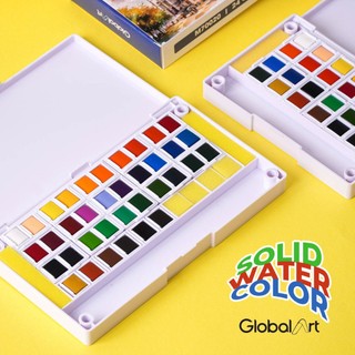 Màu Nước Dạng Nén Cao Cấp GLOBAL ART Màu Nước 24 Màu, Loang Màu Tốt, Kèm Bút Vẽ, Chuyên Nghiệp M70020