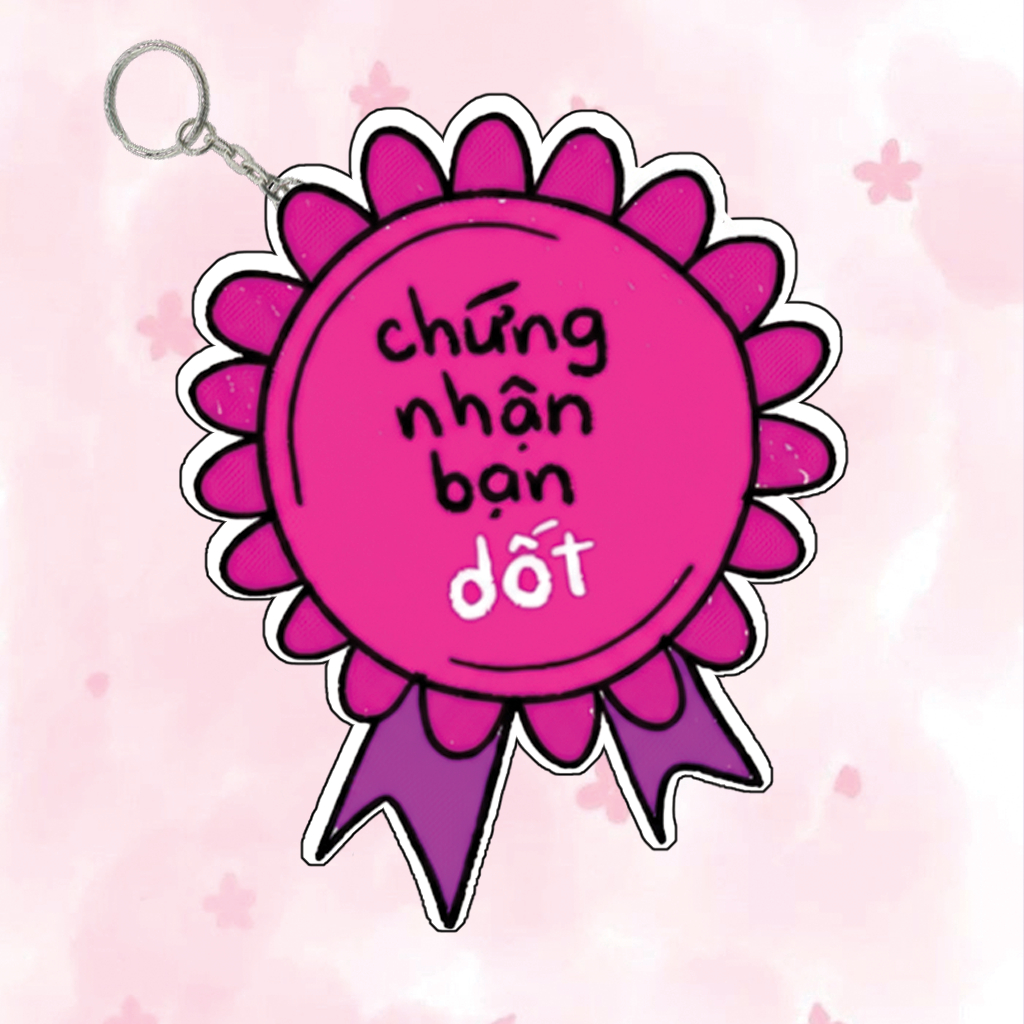 Móc Khoá Chứng Nhận Hoa Hướng Dương, Móc Khoá Bông Hoa Tặng Bạn Bè Treo Balo Chất Liệu Acrylic In 2 Mặt Cute - SakuMai