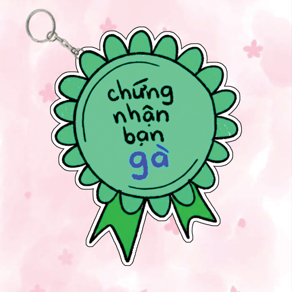 Móc Khoá Chứng Nhận Hoa Hướng Dương, Móc Khoá Bông Hoa Tặng Bạn Bè Treo Balo Chất Liệu Acrylic In 2 Mặt Cute - SakuMai