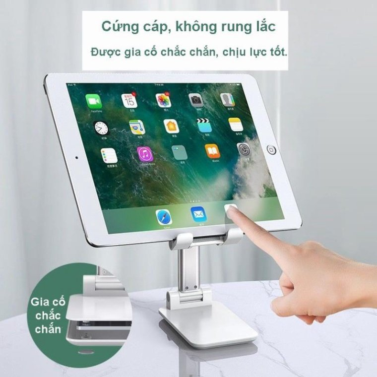 Giá đỡ ipad điện thoại để bàn K3 nhỏ gọn điều chỉnh đa năng, Kệ để điện thoại máy tính bản gấp gọn đế vững chắc tiện lợi