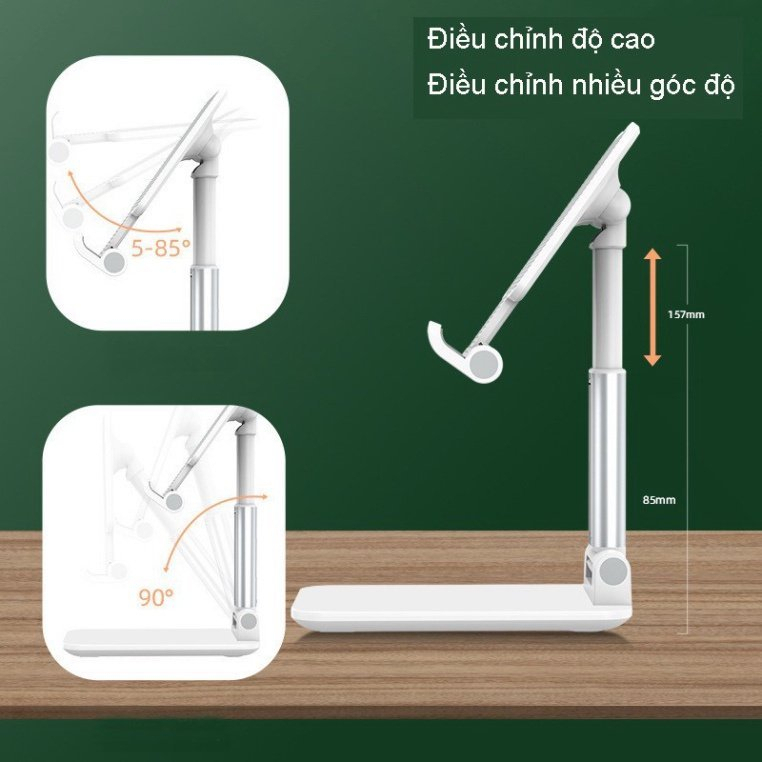 Giá đỡ ipad điện thoại để bàn K3 nhỏ gọn điều chỉnh đa năng, Kệ để điện thoại máy tính bản gấp gọn đế vững chắc tiện lợi
