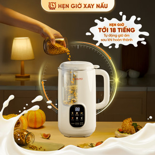 Máy làm sữa hạt Masuto 1L bản Premium, Công nghệ vi áp 3D xay nấu nhuyễn mịn Dao xay đa tầng 12 cánh