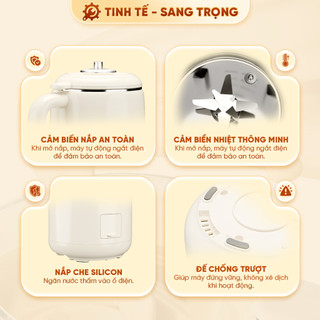 Máy làm sữa hạt Masuto 1L bản Premium, Công nghệ vi áp 3D xay nấu nhuyễn mịn Dao xay đa tầng 12 cánh