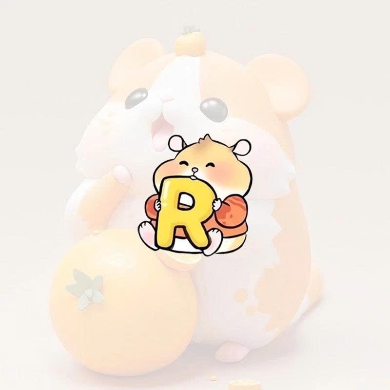 Móc Khoá Bảng Chữ Cái, Móc Khoá Chữ Cái Hamster In 2 Mặt Acrylic Trong Suốt Dùng Làm Quà Tặng Bạn Bè Treo Balo - SakuMai