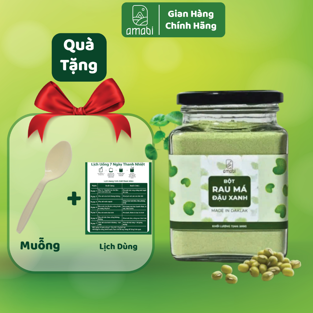 Rau má đậu xanh OGANIC amabi,Bột rau má nguyên chất thanh nhiệt,giải ...