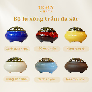 Lư xông trầm gốm sứ TRACY GIFTS độ bền cao chịu nhiệt tốt nhiều màu sắc hợp bổn mệnh