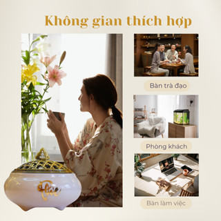 Lư xông trầm gốm sứ TRACY GIFTS độ bền cao chịu nhiệt tốt nhiều màu sắc hợp bổn mệnh