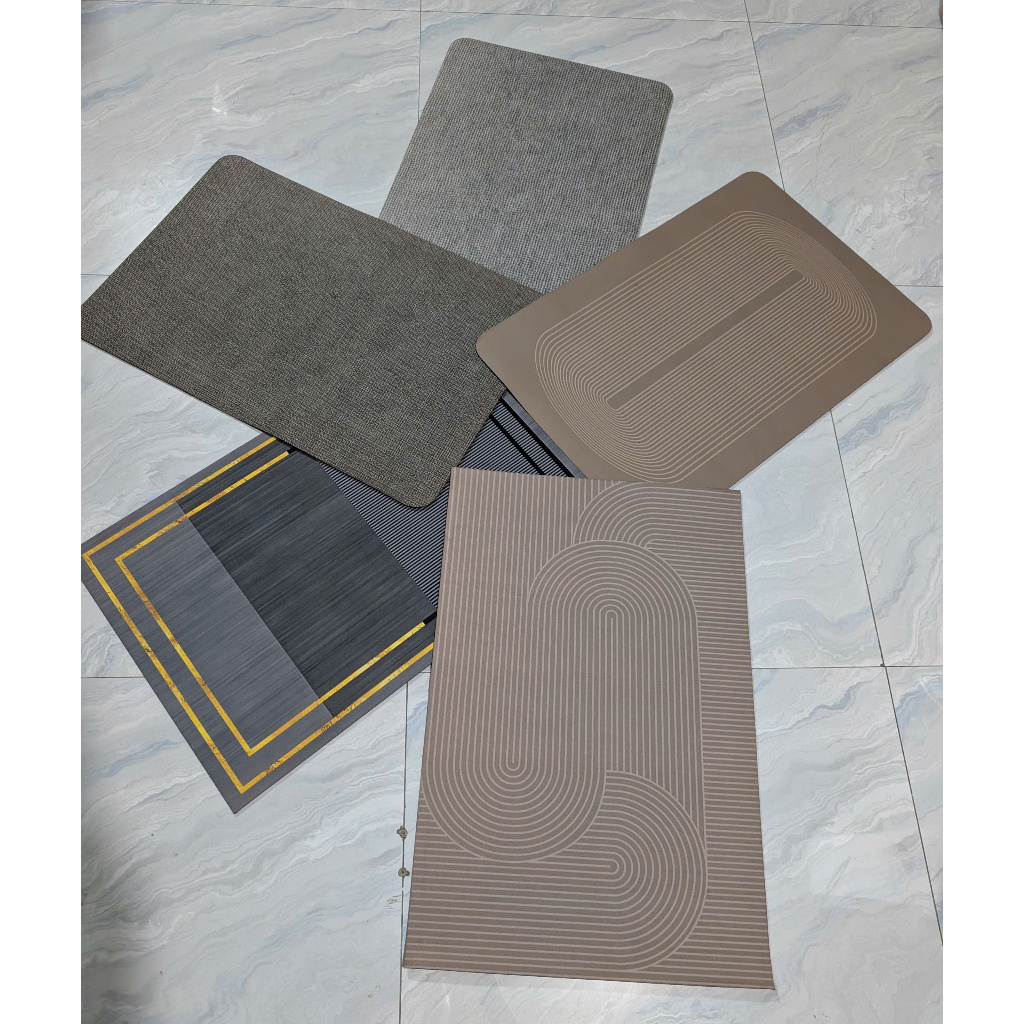 Thảm Lau Chân Nhà Tắm Phòng Khách Silicon, Thảm Chùi Chân Chống Trượt Thấm Nước Sang Trọng