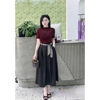 SET ÁO ĐỎ MIX CHÂN VÁY