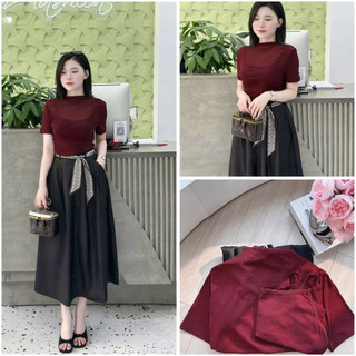 SET ÁO ĐỎ MIX CHÂN VÁY