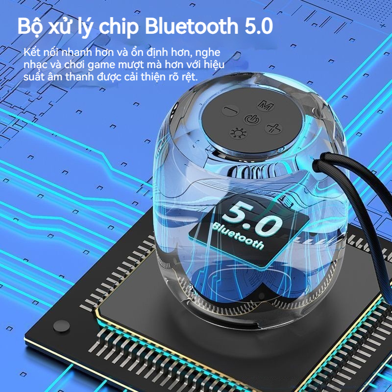 Loa Bluetooth Mini Bass Chất Lượng Vải - Đèn Ngủ RGB 7 Màu, Chống Thấm Nước Dài Đi Ngoài Trời, Bảo Hành 12 Tháng