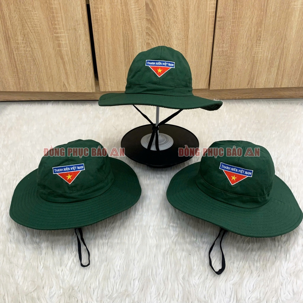 Mũ Tai Bèo Đoàn Thanh Niên Việt Nam Logo THEU,IN Gía Rẻ- Nón Thanh Niên Tình Nguyện, Nón Mùa Hè Xanh